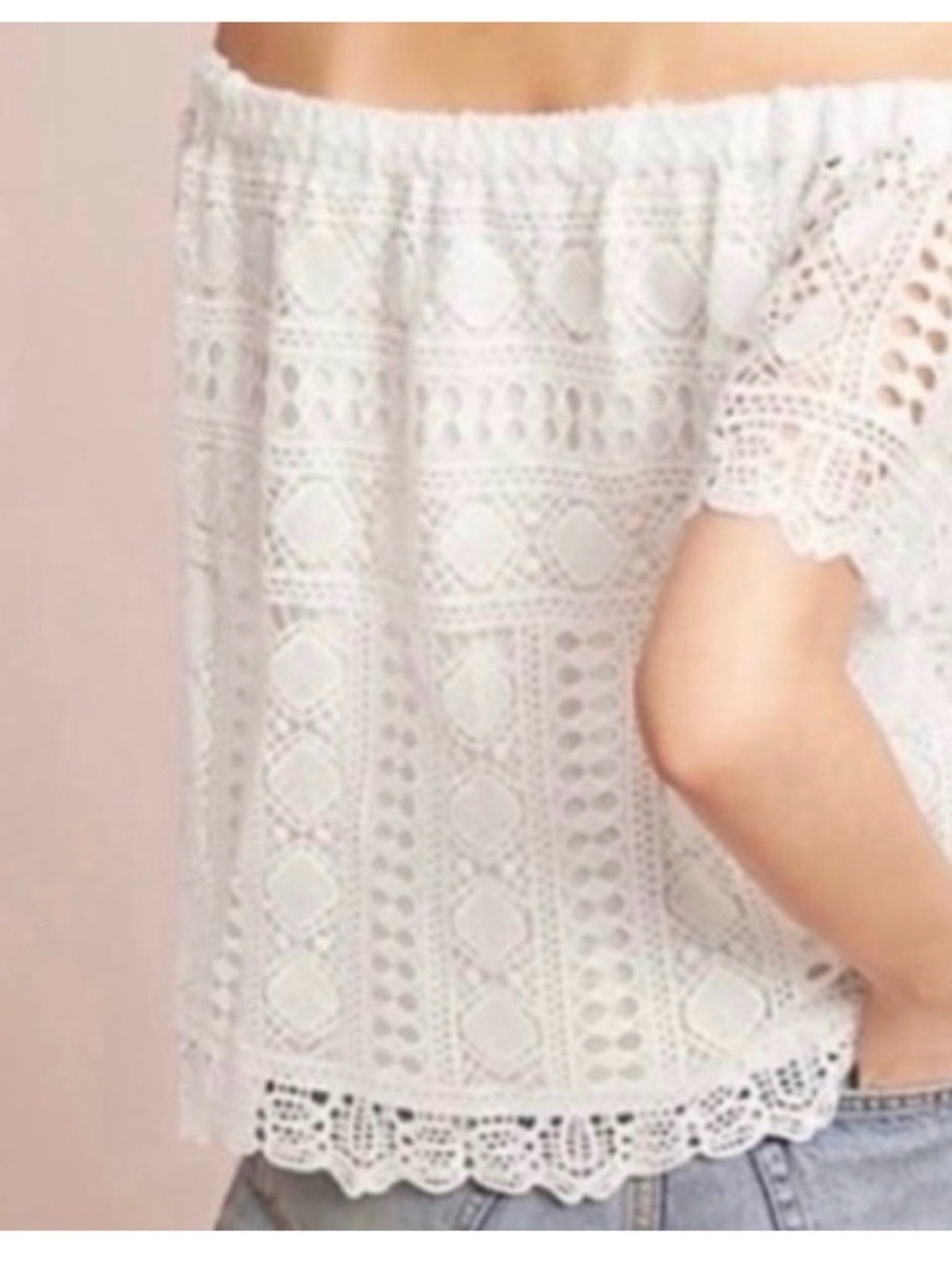 Anthropologie Sunday in Brooklyn Top Coquette Cottagecore Boho Peasant Blouse S - Picture 2 of 7